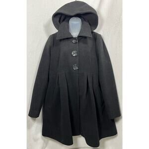 NEW KIM + KAI Pokkori MATERNITY Fit & Flare Hooded Jacket Wool Blend Coat Medium